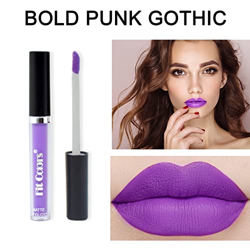 Miescher 4Pcs Matte Velvety Liquid Lipsticks Set, Long Wear Lipstick Transfer Proof Waterproof Lip Gloss, Smudge Proof & Non-Stick Cup Lip Stick Tube High Pigmented Nude Lip Gloss Halloween Lipstick Makeup Kit For Women Girls (Set C) #TOP5