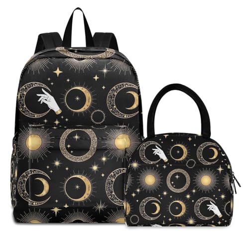 Mochilas escolares elegantes con acabados color oro y tejido impermeable
