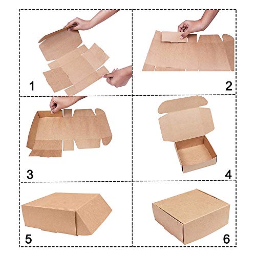 Gfdg Scatole Regalo in Carta Kraft,50 Pezzi