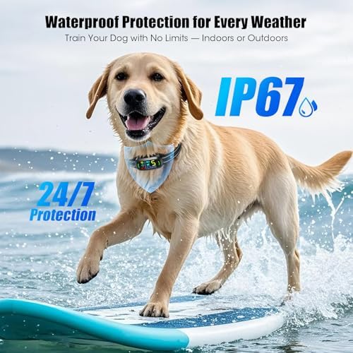 Oliry Smart AI Bark Collar for Large Medium Small Dogs, Anti Barking Device with 5 Training Modes, Exclusive Forced Bark-Stopping, Rechargeable IP67 Waterproof Bark Collar with 5 Sensitivity (Black) — view 7