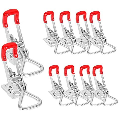 EVADOW 10 Pack Heavy Duty Adjustable Toggle Clamp, 360lbs Holding Capacity 4001 Style Quick Release Toggle Pull Latch Hasp Clamp for Door, Box Case Trunk, Smoker Lid Cover