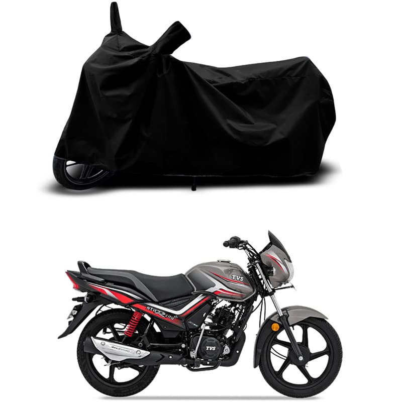 Image of 100% Scratchproof /UV-Rays /Heat Protection /Birds Dropping /Water Resistant /Dust Proof /Waterproof /Full Bike Scooty Two Wheeler Body Cover Compatible for Star City Plus All Varients[Black]
