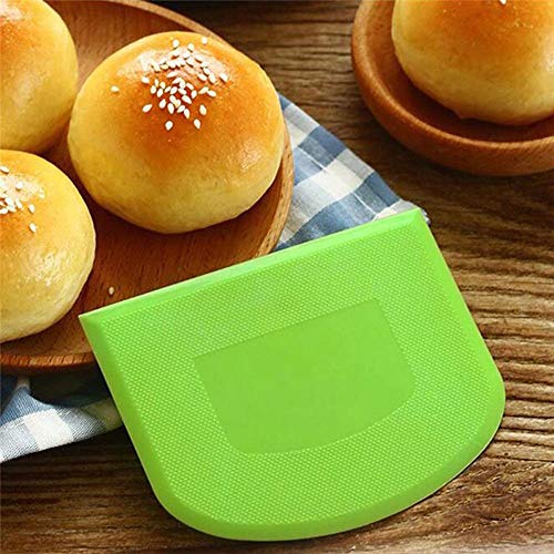 Nescope Dough Scraper Bowl Scraper Food Safe Plastic Dough Cutter Flexible Plastic Scraper Practical Bench Scraper Multipurpose Food Scrappers For Bread Dough Cake Fondant Icing(4Pcs) #TOP5