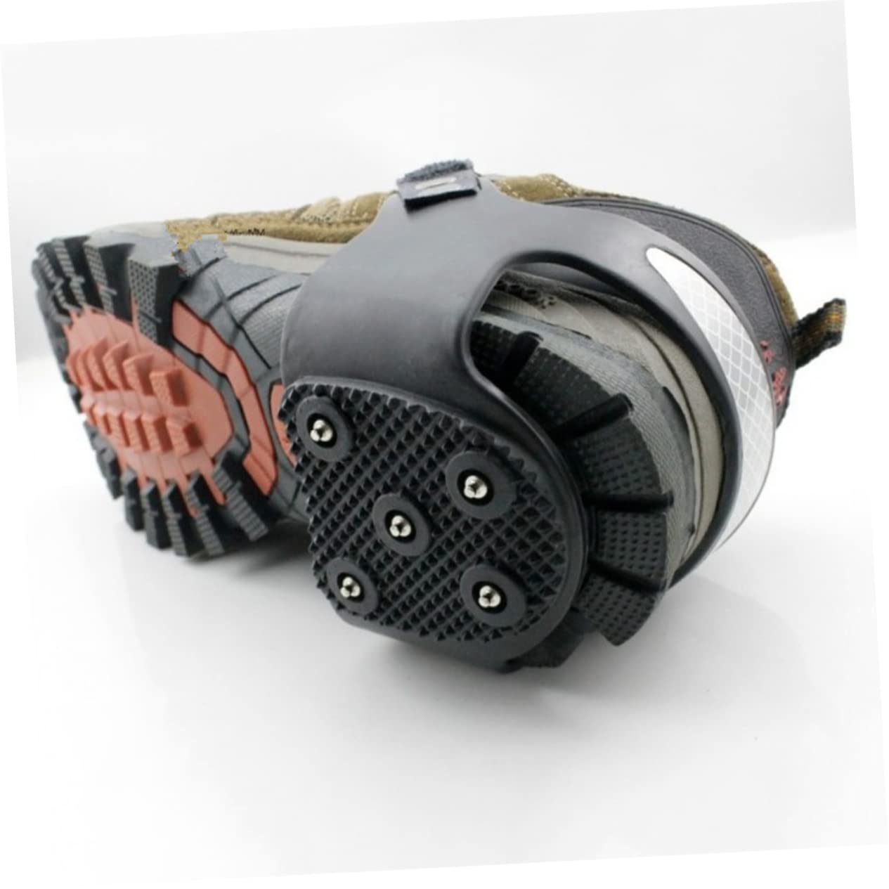 KESYOO 1 Pair Crampons with 5 Ice Spikes - Durable Snow Grips for Boots - Ideal for Hiking and Winter Adventures Ensuring Safety and Traction on ICY Surfaces