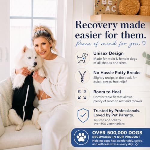Image of Recovery Suit for Dogs After Surgery - Dog Recovery Onesie Alternative to Cone, Lightweight Breathable Surgical Recovery Suit for Male Female Dogs, E-Collar Alternative, Vet Approved