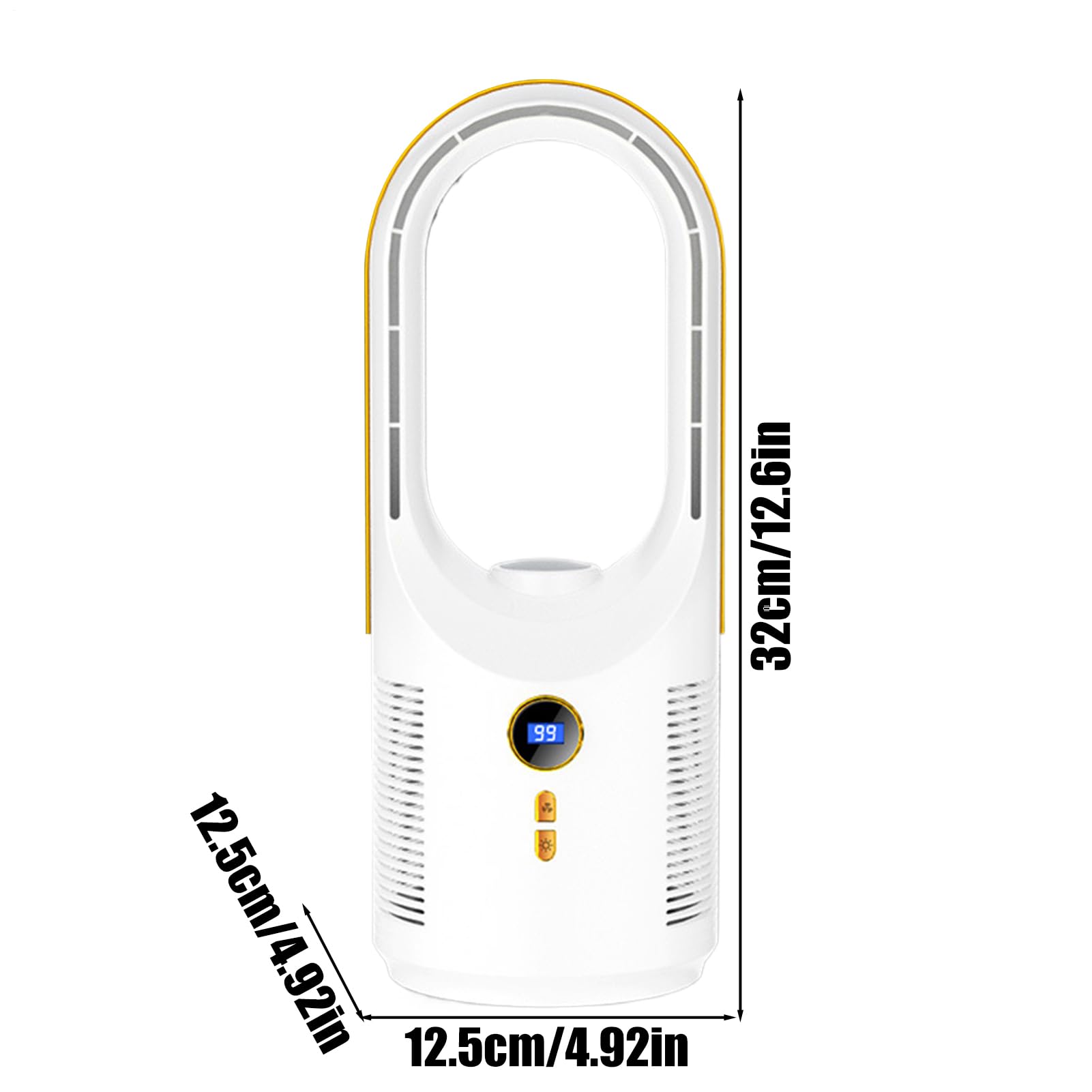 ventilatore da scrivania senza pale, 5 velocità, silenzioso, senza pale, per ufficio, luce notturna, 1800 mAh, per campeggio, soggiorno, camper, viaggi, camera da, auto, ufficio