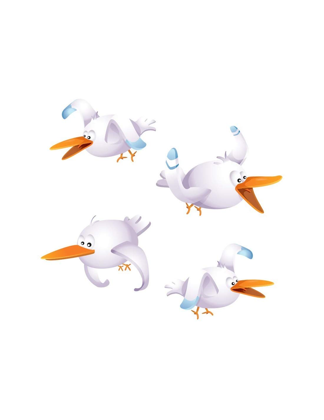 Stickers muraux 4 mouettes pour rénover facilement une chambre d'enfant