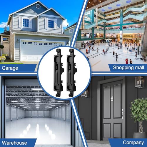 Blulu 2 Pcs Flush Mount Extension Bolt 17 Inch Stainless Steel Lever Extension Door Flush Bolt for Commercial Aluminum Steel Door for Inactive Leaf(Black) - Image 6