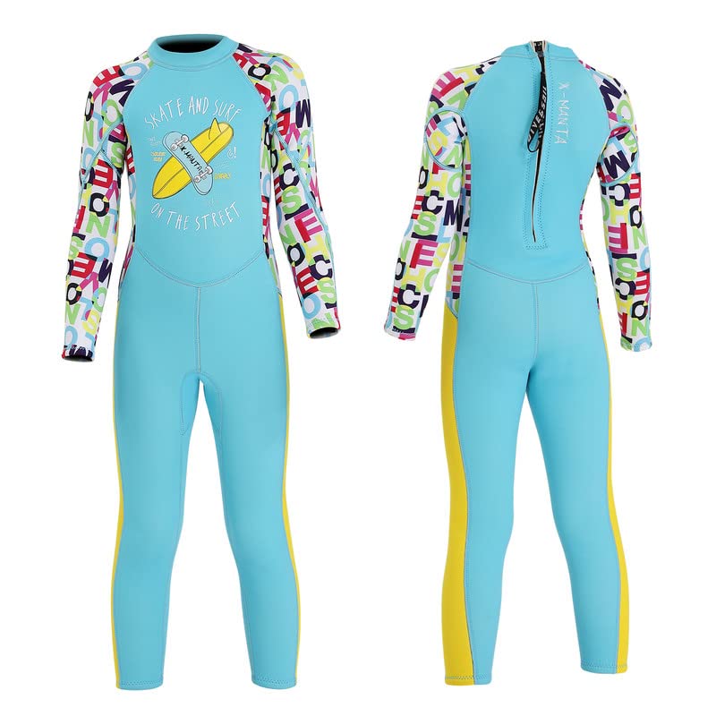 Gogokids Traje de Neopreno para Niños y Niñas - 2,5 mm Traje de baño de Una Pieza Cálido Traje de Buceo Engrosado Ropa de Natación Protección Solar UV 50+