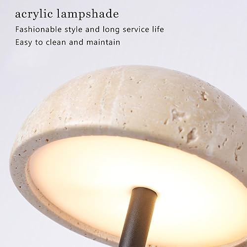 Miniatura 7 de Aplique de pared de travertino Amarillo Estilo Wabi-sabi japonés, Color Crema Retro. Ideal para dormitorio, mesilla de noche, sala de Estar,