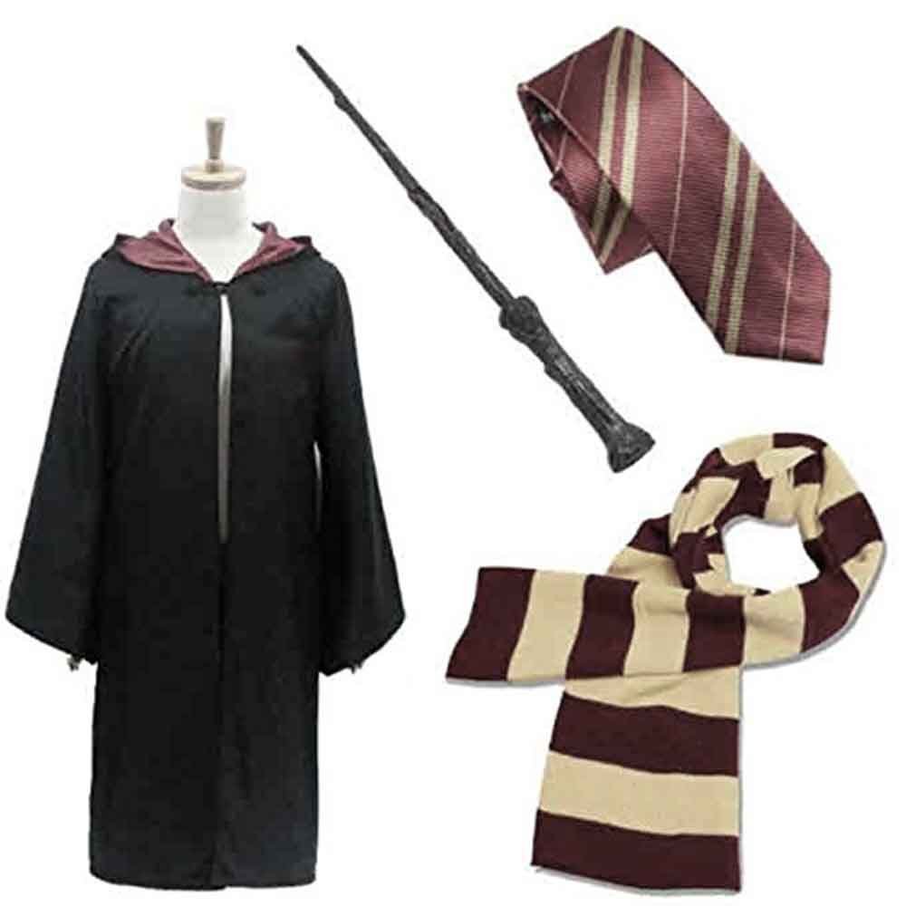Amazon.co.jp: 魔法使い 風 衣装 4点セット (ローブ、杖、ネクタイ