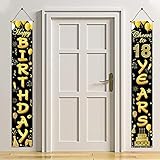 🎉【18. Geburtstags Deko Zubehör】Extra funkelnde und magische Banner zum 18. Geburtstag sind ideal für die Dekoration der 18. Geburtstagsfeier, die Dekoration der Tür zum 18. Geburtstag und eine schöne Eingangs funktion für die Party. Sogar Sie können Geburtstagsfahne Flagge an der Türwand Garten zimmerdecke und so weiter hängen.