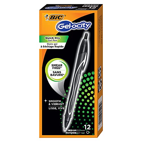 BIC Gel-Ocity Quick Dry Gel Pens, Medium Point Retractable (0.7mm), Black Ink Gel Pen, 12-Count- Pack of 18 - image 7
