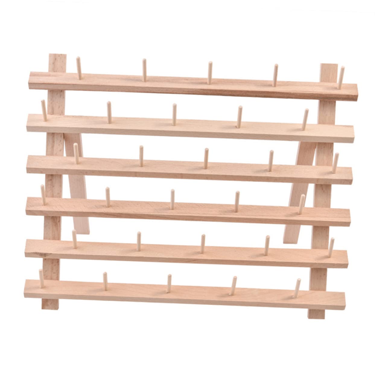 NUOBESTY Spulenhalter für Nähgarn Faltbarer Holzorganizer Garnregal mit Platz für Garnrollen oder Mini-king-konen Geeignet für Stickmaschinen und Nähzubehör