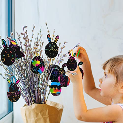 48Pcs Scratch Art Pasqua, Pasqua Scratch Carta