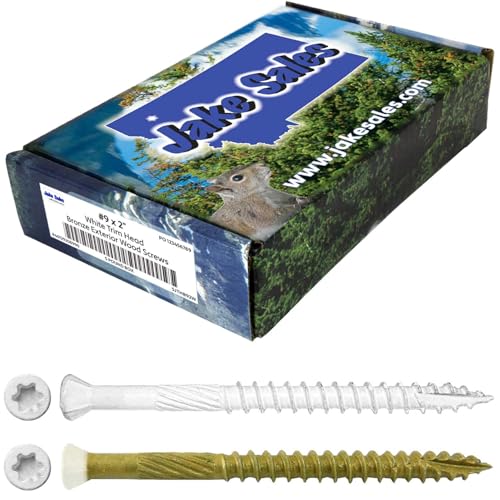 Vis à bois Torx à empreinte étoile #9 avec revêtement extérieur blanc anti-corrosion