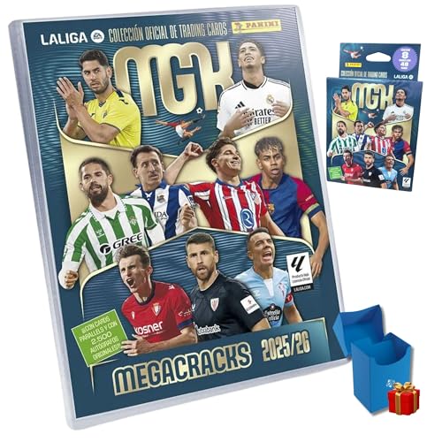 Panini Pack Cromos Megacracks 2025 2026 con Álbum y Sobres, (No Cromos Eurocopa 2024 ni Adrenalyn), Lamine Yamal, Regalo Caja para Repetidas - LaLiga Ea Sports Oficial (Pack+8 s.)