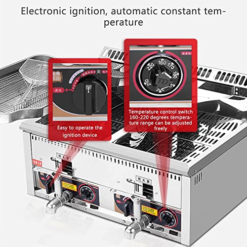 Fritteuse Gasfritteuse, schnelles Aufheizen, Dicke automatische Temperaturregelung, große Kapazität, freie konstante Temperatur, schnelles Aufheizen, Dicker Edelstahl – Bild 5