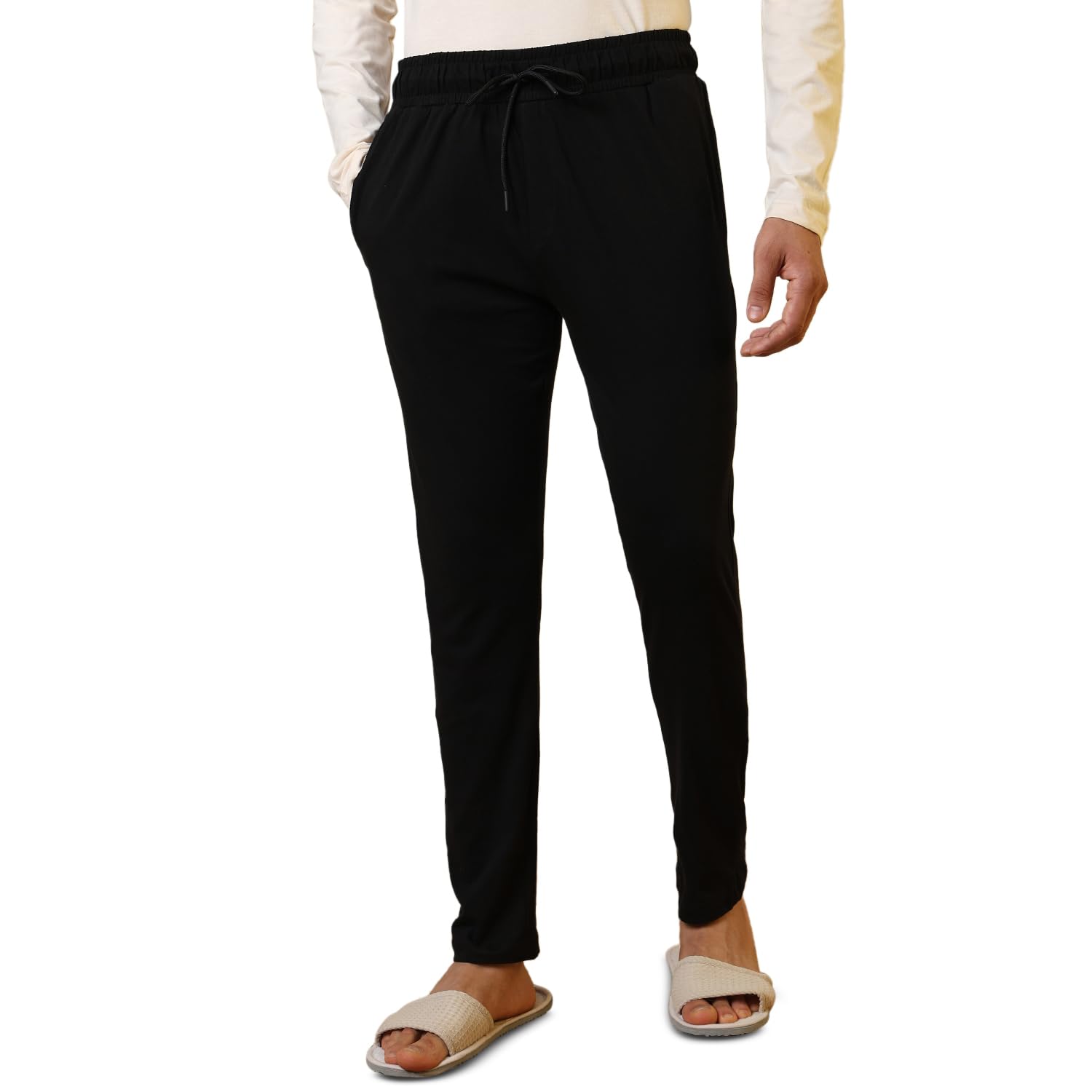 sleepz by raymond Men Flat Front Regular Fit Solid Pattern Pure Cotton Trackpant-picture-40