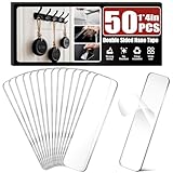 50 Pcs Heavy Duty Double Sided Tape, 1x4 in Rectangles Removable Nano Tape, Transparent Multipurpose Mounting Tape for Home and Office