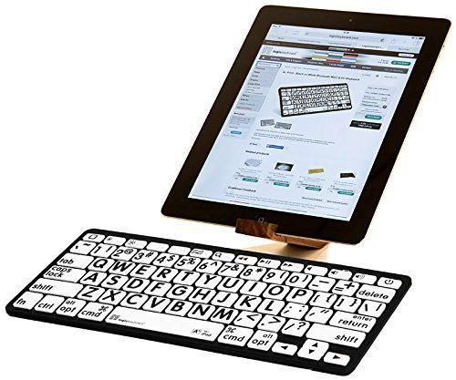 LogicKeyboard LargePrint Black on White - Bluetooth Mini Keyboard - compatible with Apple