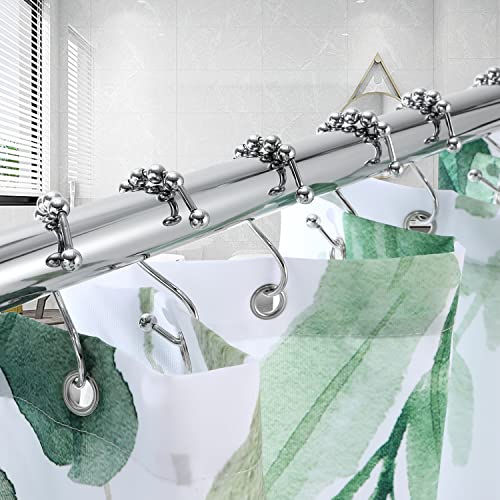 Tenovel Shower Curtain Hooks, Metal S Shaped Shower Rings Rust Proof For Bathroom Shower Rods Curtains, Durable Stainless Steel Bathroom Shower Curtain Hanger, Polished Chrome, Set Of 12 #TOP4
