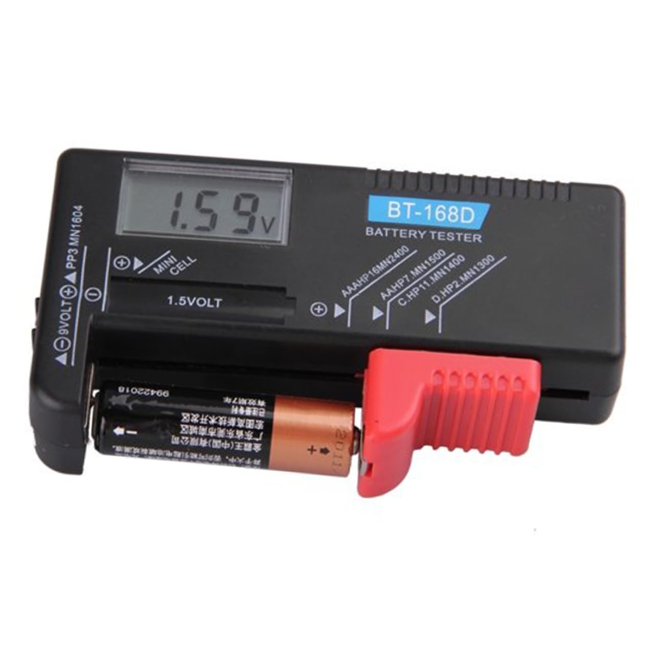 Tofficu Battery Analyzer Tester Bt-168d Universal Digital LCD Battery Tester Aa AAA 9v Cell Volt Checker