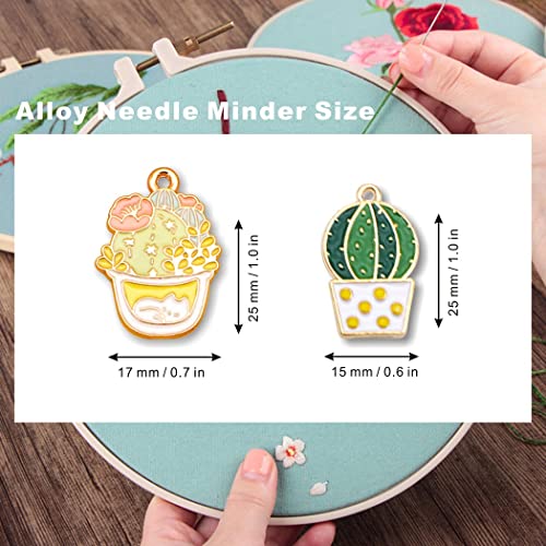 Image of Needle Minder Magnetic for Cross Stitch,Cactus Keepers Sewing and Embroidery Kit,Set of Pin Holders Crafts Needlework Supplies（2 PCS）, Green, (csljmy20220825-0008)