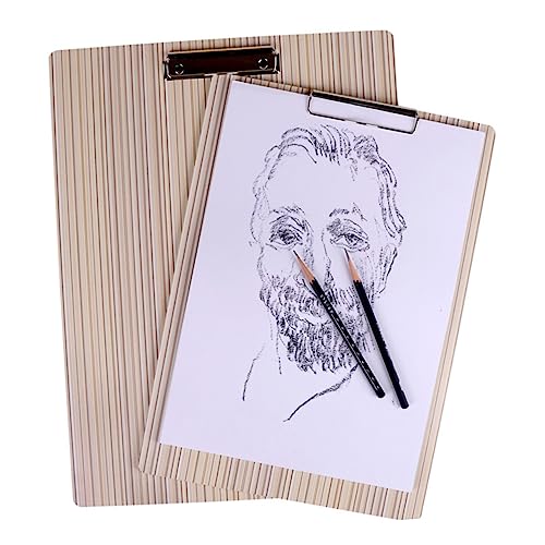 LALAFINA 48x36cm Sketch Drawing Board Wooden Clip Board Art Painting Sketchpad for Boys and Girls Students