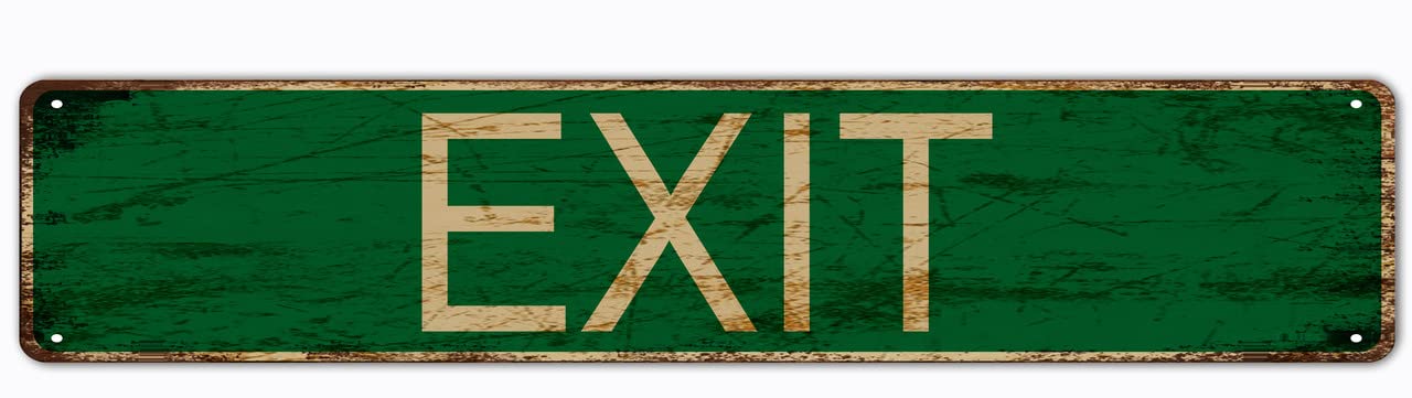 Exit Retro Tin Signs Aluminum Metal Sign for Kitchen Home Garden Wall Bar Cafe Decor 4x16 Inch
