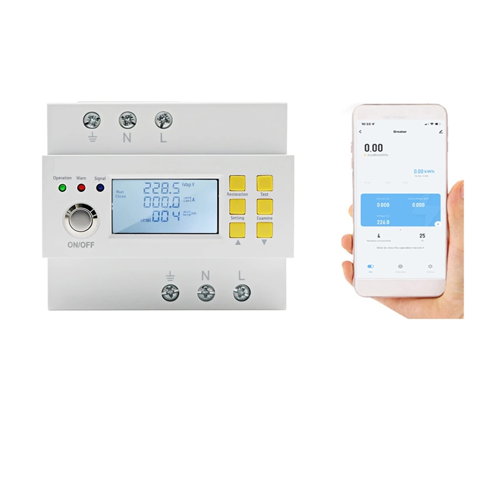 Medidor De Consumo Electrico, Smart Electric Energy Protector Meter Timer Consumo de energía Monitor KWh Meter Wattmeter Protección contra Fugas, Fácil de Instalar