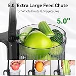 Juicer Machines,ORMEO HOME Cold Press Juicer with 5.0" Large Feed Chute,200W Slow Masticating Juicer Machine for Whole Fruit and Vegetables High Juice Yield,Easy to Clean(Updated) - Image 2