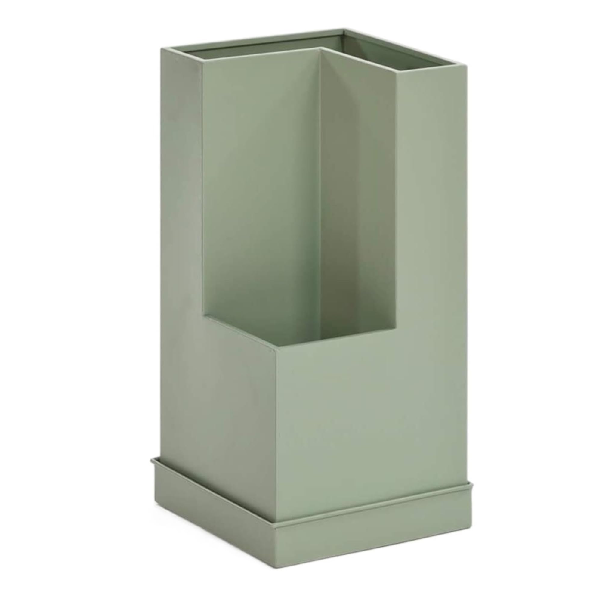 BHFPFZA Metal Double Bucket Umbrella Stand for Home Hotel and Supermarket Gold and Green Stylish and Practical Umbrella Holder for Porch or Doorway