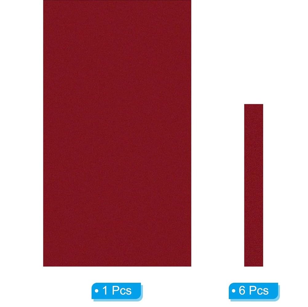 Billardtuch 9ft, Professionelles Pooltisch-Filz mit 6 Filzstreifen, 7 ft/8 ft/9 ft, Snooker-Tuch-Filz-Ersatzteile, für Clubs, Hotels, Bars, Billardtisch,Rot,7ft