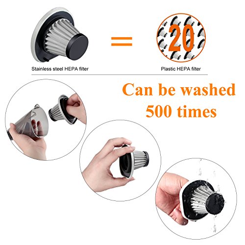 Reserwa Aspirateur de Voiture 12V 106W Aspirateur Portable Aspiration Plus Puissante Aspirateur à Main Automatique Cordon d'alimentation Sac de Transport Brosse de Nettoyage (Noir) - Image 8