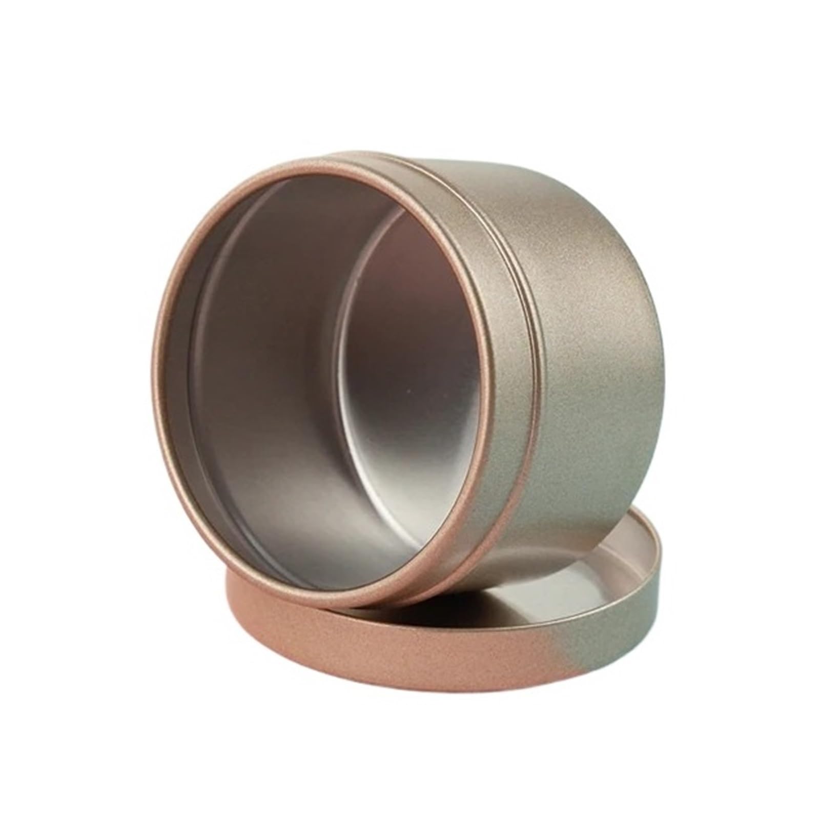 Candle Jars, Empty Aluminum Round Tin Candle Jars 50ml Multicolor 20/60/80/100pcs With Lids(Frosted Gold,100pcs)