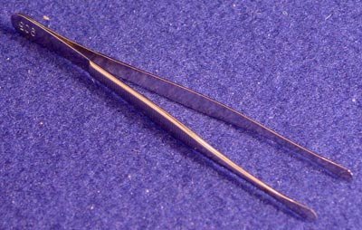 Showgard 905 Stamp Tongs 4 5/8 Round Tip