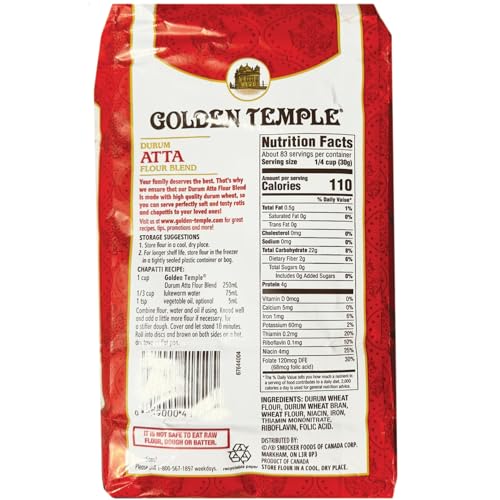Golden Temple - Durum Atta Flour, 5.5 Pound (2.5 kg) (Pack of 2) image 5