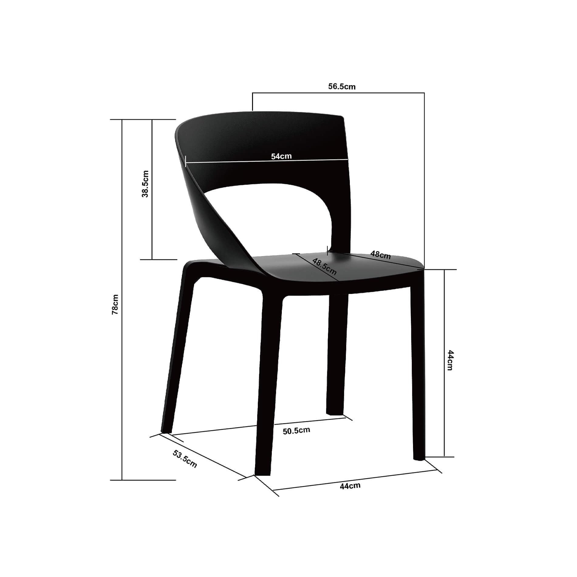 Rebecca Mobili Set 2 Sedie da esterno, Sedia da pranzo, Arancione, in Polipropilene, design Moderno- Misure HxLxP: 82,5 x 54 x 60 cm - Art. RE7251