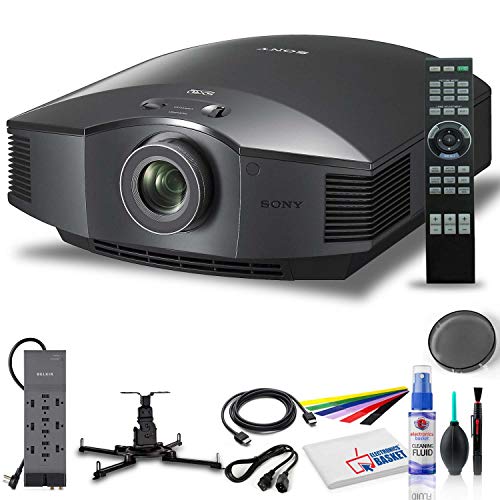 Sony Home Theater Projector VPL-HW45ES: 1080P Full HD Video Projector for TV, Movies and Gaming - 3D Compatible - with Mount + Power Strip + HDMI Cable + Cleaning Set + Wire Ties and More - Bundle
