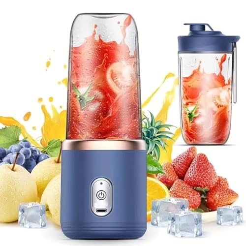 Image of Portable Blender Electric Juicers Fruit Mixers USB Rechargeable Smoothie Mini Personal Juicer 6 Blades 3Gears With 1500 Mah Rechargeable Battery-Smoothie Blender