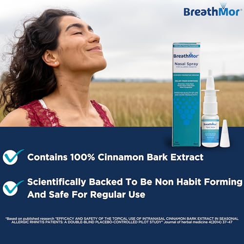 Image of Nasal spray for ALLERGY | Clinically Backed | Ayurvedic| Cinnamon Bark Extract | Non-Drowsy | Relieves Sneezing, Itchy Nose, Runny Nose, Itchy Eyes, and Nasal Congestion (15ml)