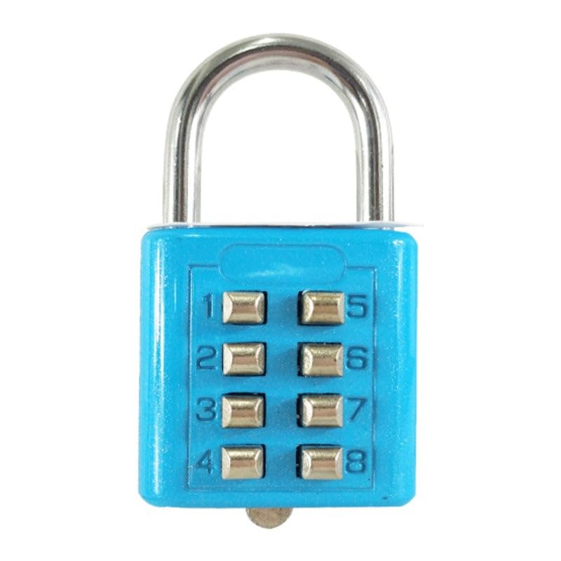 Image of QUIRA 8 Digit Push-Button Combination Number Code Luggage Lock Padlock Lock for Door,Bag,Locker (Blue)