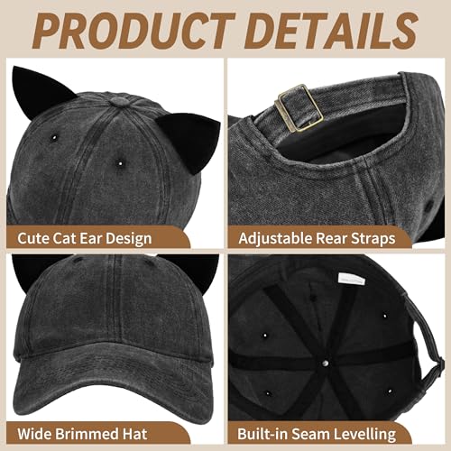 Image of Mens Baseball Cap Baseball Hat Funny Trucker Hats for Men Women Cute Beanie Distressed Cap Ponytail Hat for Women
