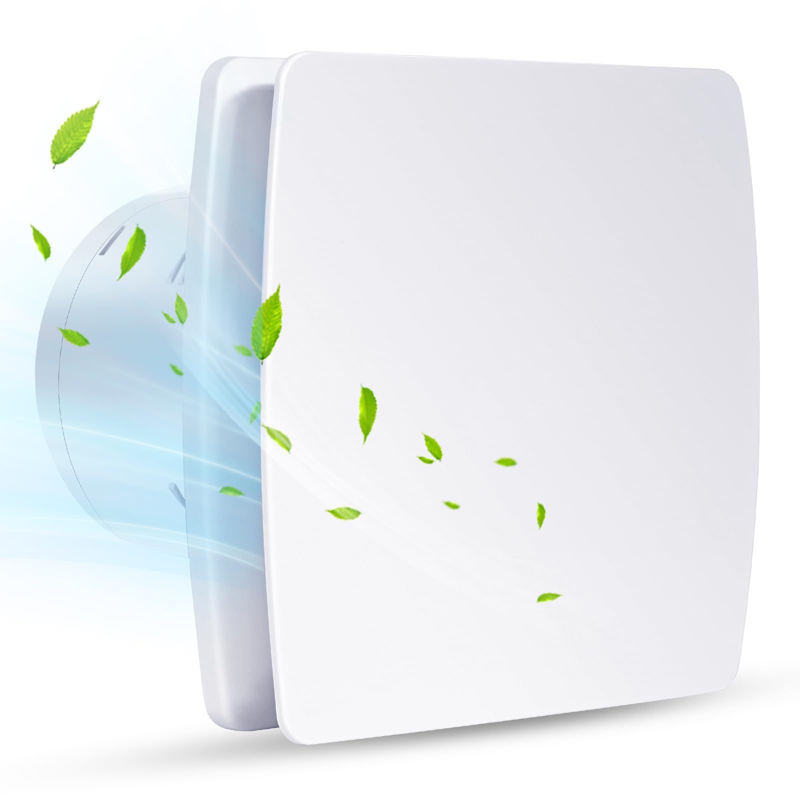 Extractor de Baño Silencioso, 100mm Ventilador Extractor de Aire Antirretorno, Ventilador Baño con Válvula Anti Retorno, Extractor de Aire para Baños Cocinas Garajes, IPX4