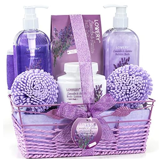 Home Spa Gift Baskets For Women - Bath and Body Gift Basket For Women and Men – Lavender and Jasmine Home Spa Set with Body Lotions, Bubble Bath, Bath Salt and Much More