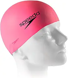 Touca de Natação, Speedo, Flat Cap, Silicone Resistente com Encaixe Confortável,Tamanho Único