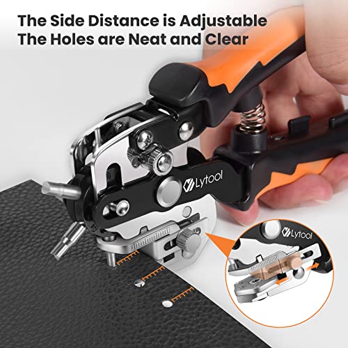 Belt Hole Puncher For Leather, Lytool Multifunction Leather Hole Puncher With 6 Hole Sizes, Revolving Punch Plier Kit For Belts, Watch Bands, Straps, Dog Collars, Saddles, Shoes, Fabric, Diy Home #TOP5