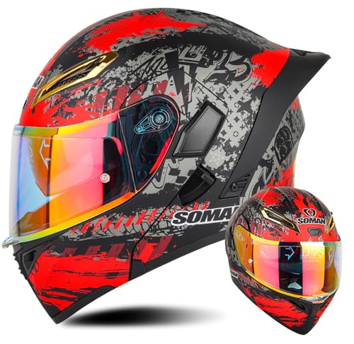Casque intégral de moto double visière haute protection ECE