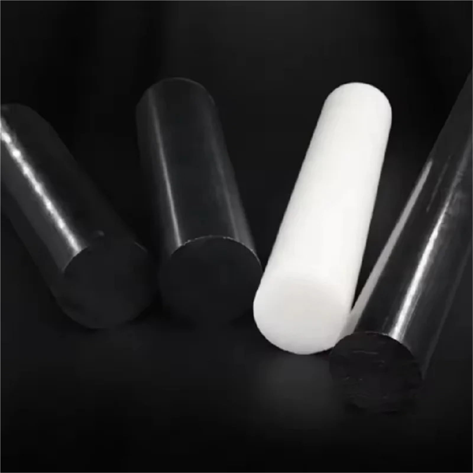 Nylonstange Schwarz Weiß Acetal Delrin Kunststoff POM Nylon Stange Schaft 5mm 6mm 8mm 10mm 12mm ~ 220mm Länge 500mm 1m für Projekte(White,45x500mm 1pc)